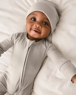The Newborn Shop|The Newborn Shop<Little Sleepies Ribbed Zippy Dove Gray