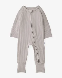 The Newborn Shop|The Newborn Shop<Little Sleepies Ribbed Zippy Dove Gray