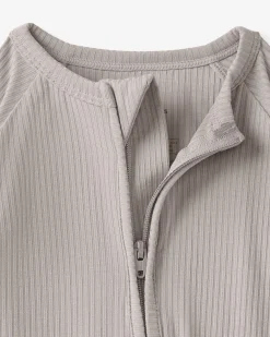 The Newborn Shop|The Newborn Shop<Little Sleepies Ribbed Zippy Dove Gray