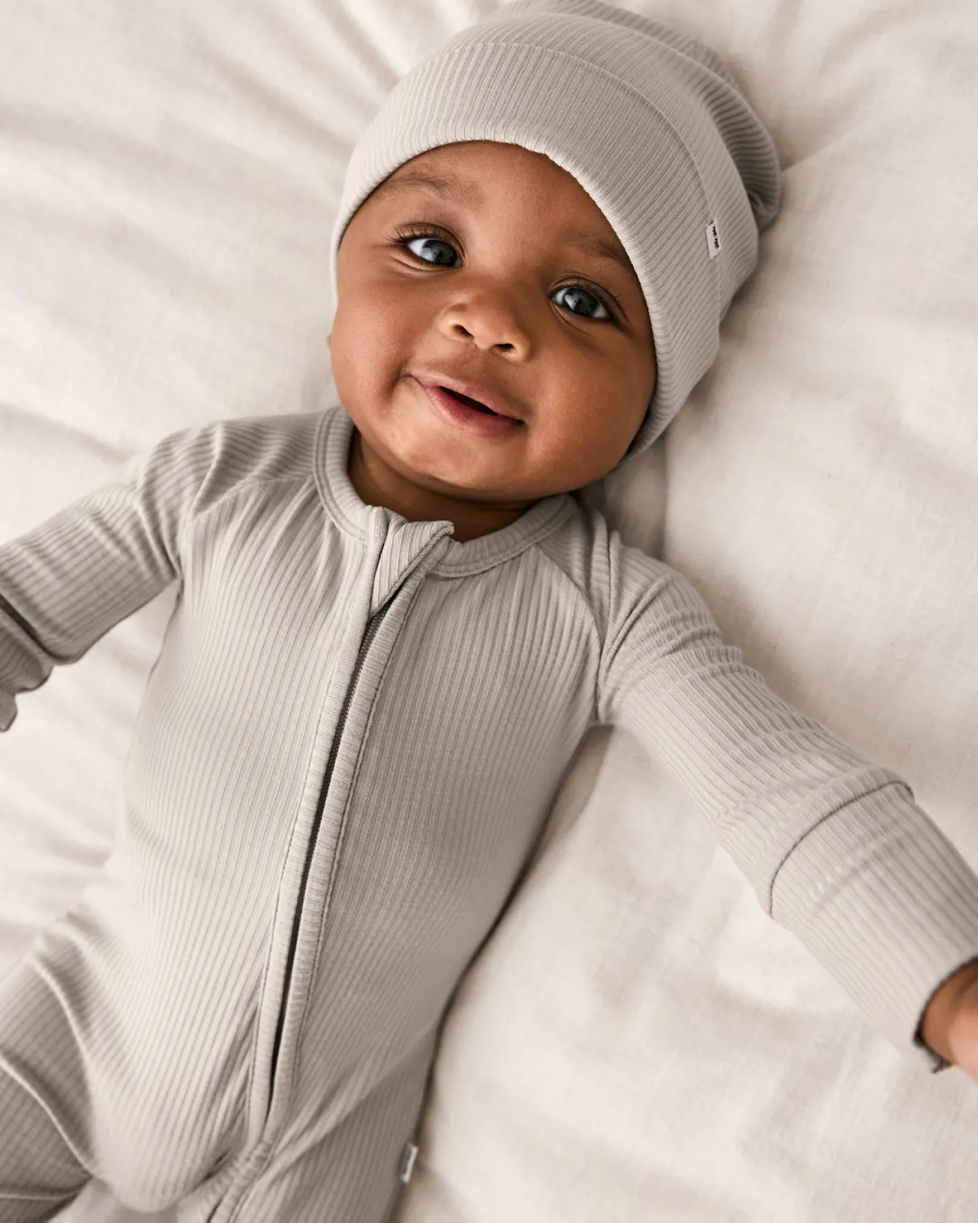 The Newborn Shop|The Newborn Shop<Little Sleepies Ribbed Infant Beanie Dove Gray