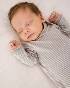 The Newborn Shop|The Newborn Shop<Little Sleepies Infant Gown Dove Gray Stripe