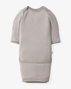 The Newborn Shop|The Newborn Shop<Little Sleepies Infant Gown Dove Gray Stripe