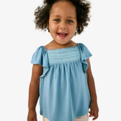 Tops & Tees|Tops & Tees<Little Sleepies Smocked Flutter Top Dusk Blue