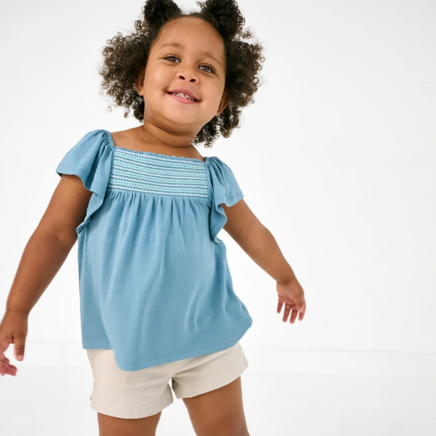 Tops & Tees|Tops & Tees<Little Sleepies Smocked Flutter Top Dusk Blue