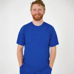 Daddy & Me|Full Family Matching<Little Sleepies Men's Short Sleeve Pajama Top Electric Blue