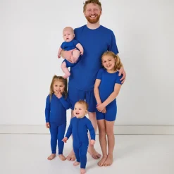 Daddy & Me|Full Family Matching<Little Sleepies Men's Short Sleeve Pajama Top Electric Blue