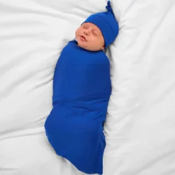 Layette|Swaddles<Little Sleepies Swaddle & Hat Set Electric Blue