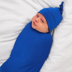Layette|Swaddles<Little Sleepies Swaddle & Hat Set Electric Blue