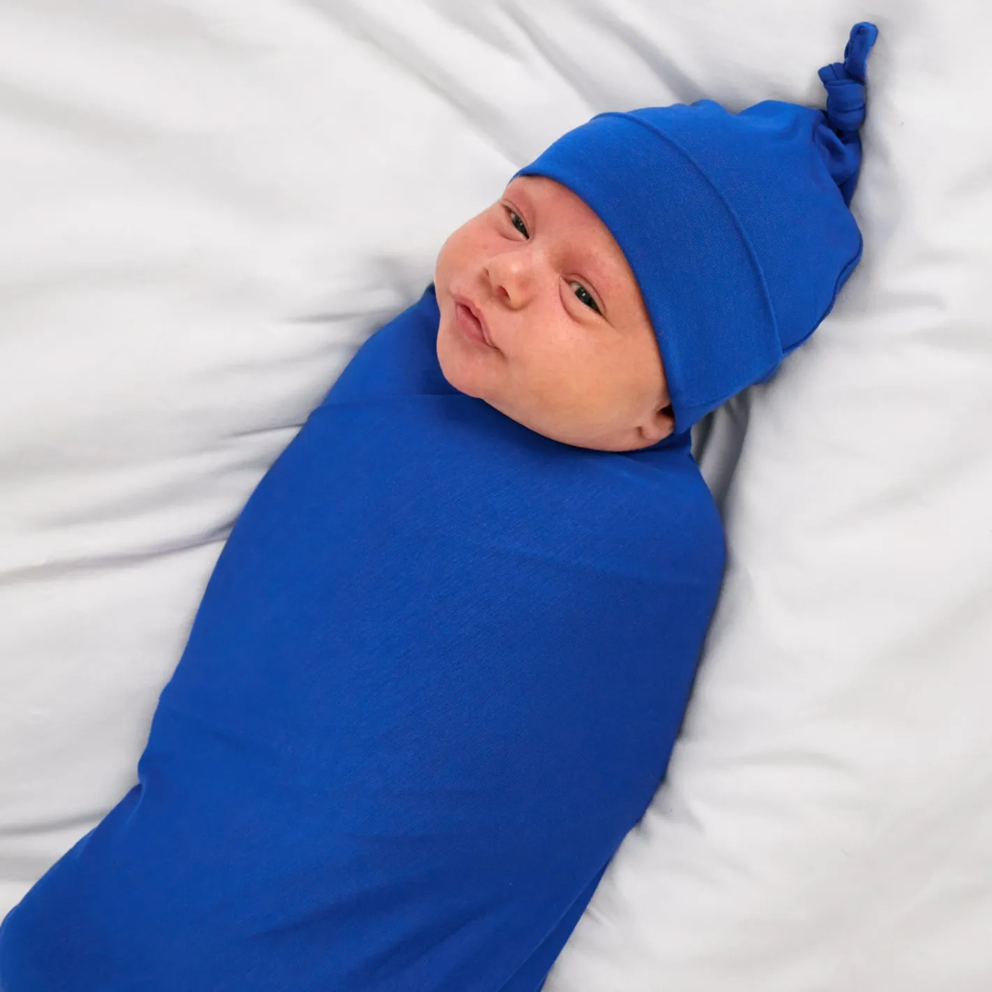 Layette|Swaddles<Little Sleepies Swaddle & Hat Set Electric Blue