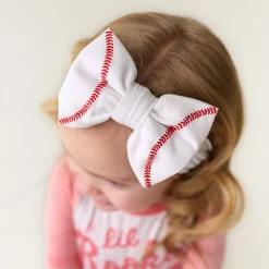 Hats & Headbands<Little Sleepies Luxe Bow Headband Embroidered Baseball