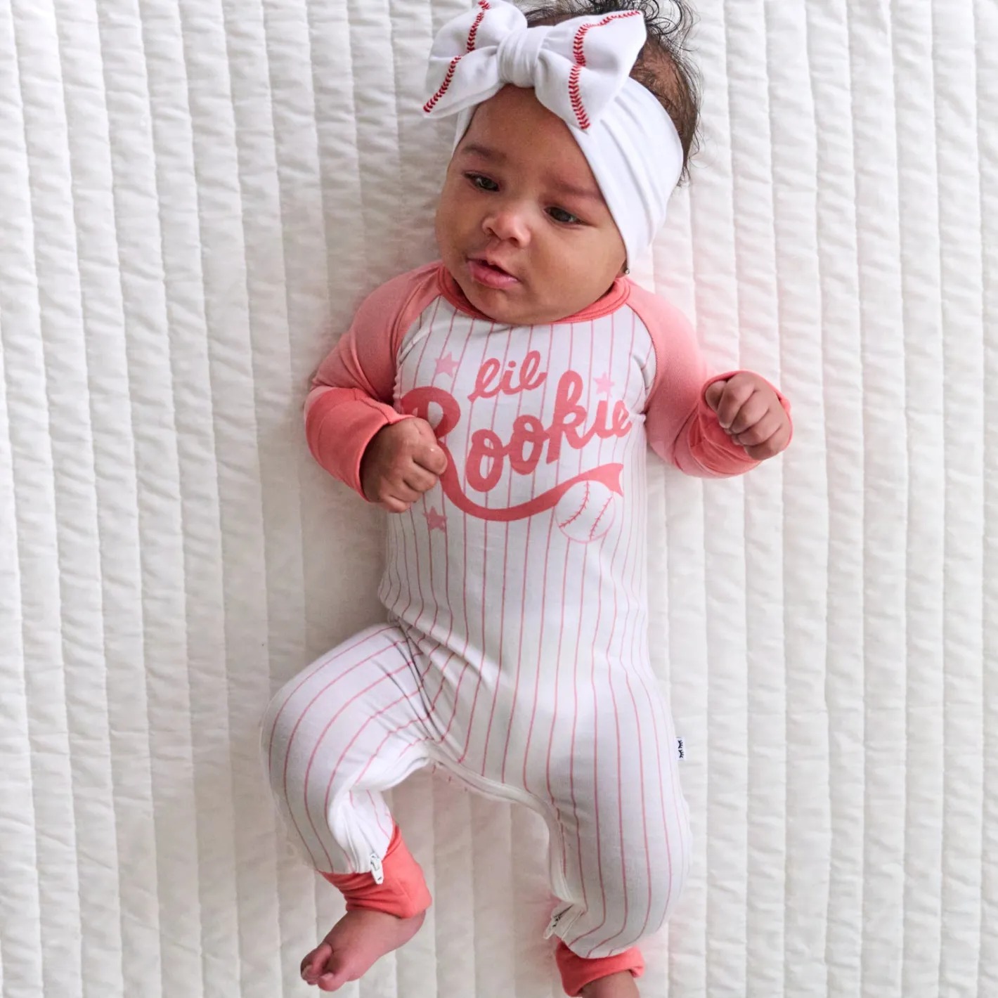 Hats & Headbands<Little Sleepies Luxe Bow Headband Embroidered Baseball
