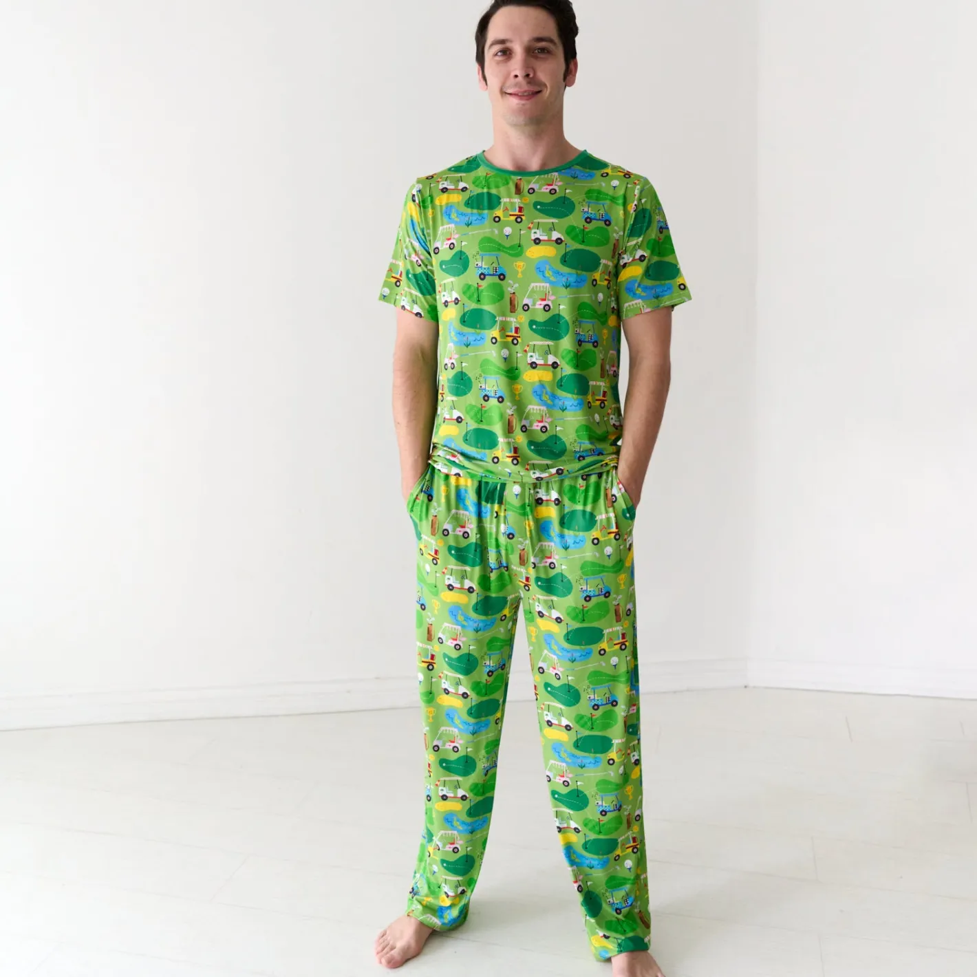 Daddy & Me|Full Family Matching<Little Sleepies Men's Short Sleeve Pajama Top Fairway Fun