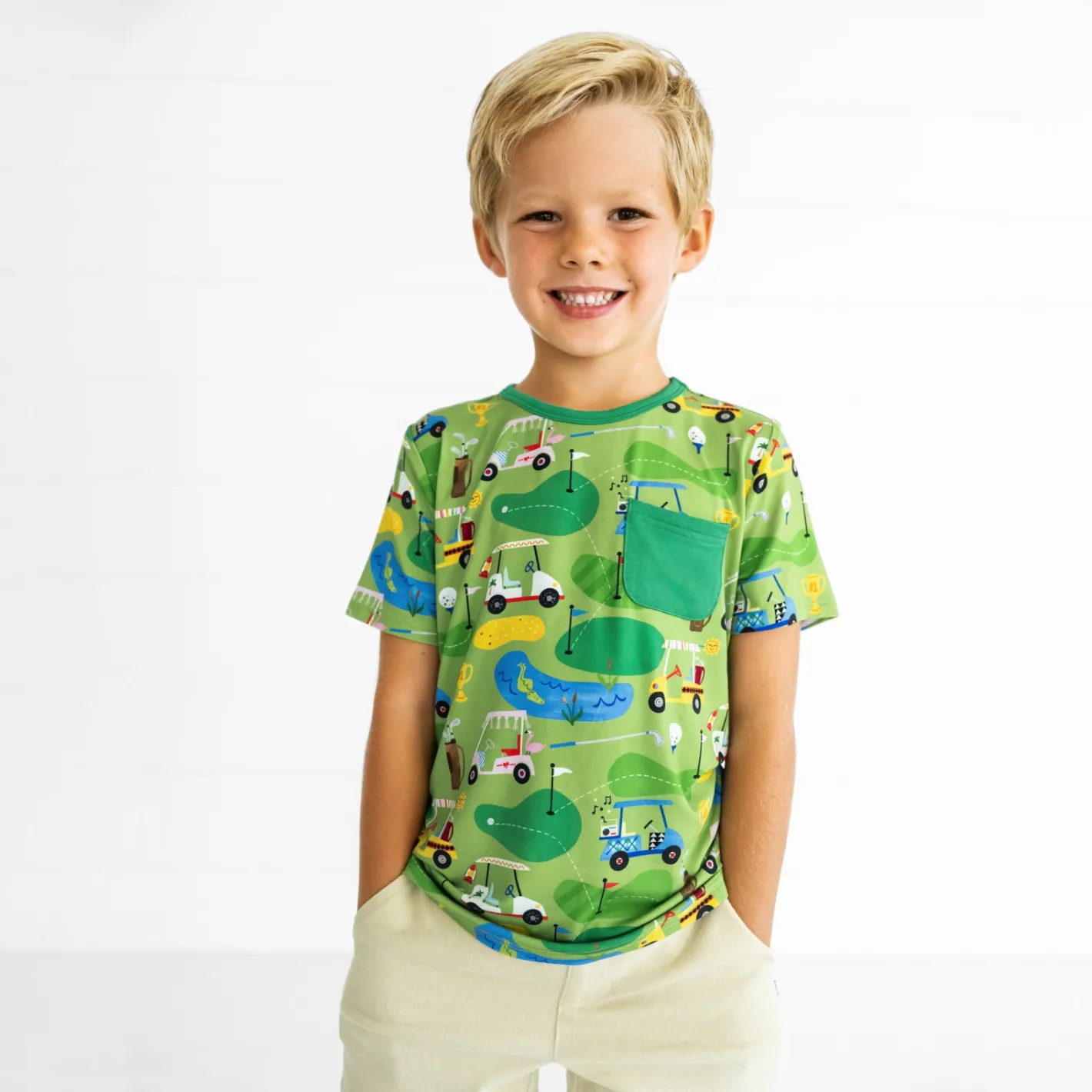 Tops & Tees|Tops & Tees<Little Sleepies Pocket Tee Fairway Fun