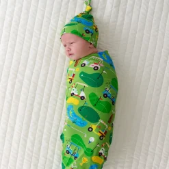 Layette|Swaddles<Little Sleepies Swaddle & Hat Set Fairway Fun