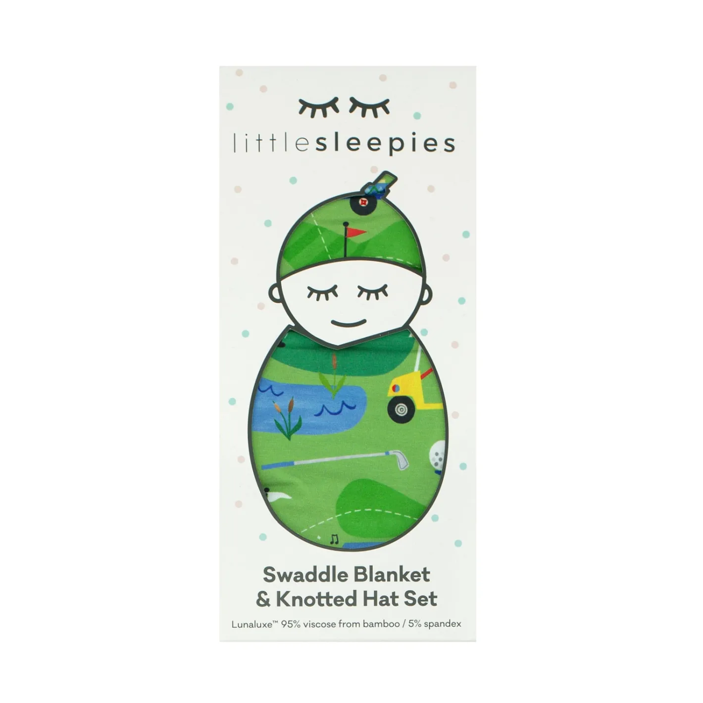 Layette|Swaddles<Little Sleepies Swaddle & Hat Set Fairway Fun