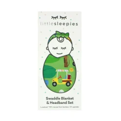 Layette|Swaddles<Little Sleepies Swaddle & Luxe Bow Headband Set Fairway Fun