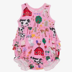 Bamboo Baby Clothes|Rompers<Little Sleepies Bubble Romper Farm Fam