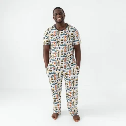 Daddy & Me|Full Family Matching<Little Sleepies Men's Short Sleeve Pajama Top Fast Lane