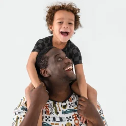 Daddy & Me|Full Family Matching<Little Sleepies Men's Short Sleeve Pajama Top Fast Lane