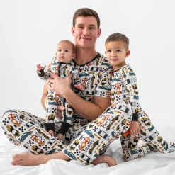 Daddy & Me|Full Family Matching<Little Sleepies Men's Short Sleeve Pajama Top Fast Lane