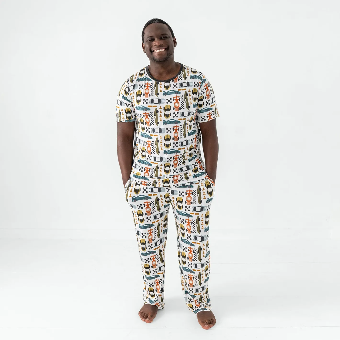 Daddy & Me|Full Family Matching<Little Sleepies Men's Pajama Pants Fast Lane