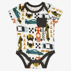 Bamboo Baby Clothes|Bodysuits<Little Sleepies Pocket Bodysuit Fast Lane