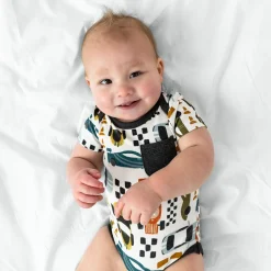 Bamboo Baby Clothes|Bodysuits<Little Sleepies Pocket Bodysuit Fast Lane