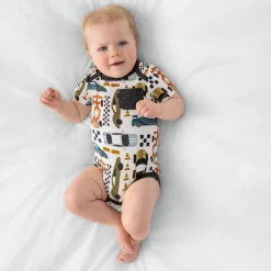 Bamboo Baby Clothes|Bodysuits<Little Sleepies Pocket Bodysuit Fast Lane