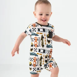 Bamboo Baby Clothes|Rompers<Little Sleepies Pocket Shorty Romper Fast Lane