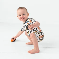 Bamboo Baby Clothes|Rompers<Little Sleepies Pocket Shorty Romper Fast Lane