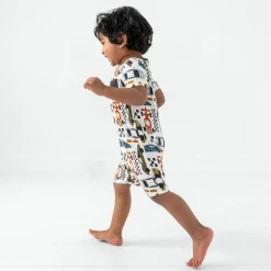 Bamboo Baby Clothes|Rompers<Little Sleepies Pocket Shorty Romper Fast Lane