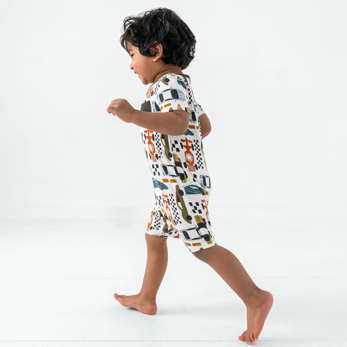 Bamboo Baby Clothes|Rompers<Little Sleepies Pocket Shorty Romper Fast Lane