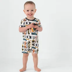 Bamboo Baby Clothes|Rompers<Little Sleepies Pocket Shorty Romper Fast Lane