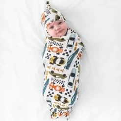 Layette|Swaddles<Little Sleepies Swaddle & Hat Set Fast Lane