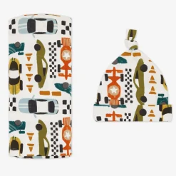 Layette|Swaddles<Little Sleepies Swaddle & Hat Set Fast Lane