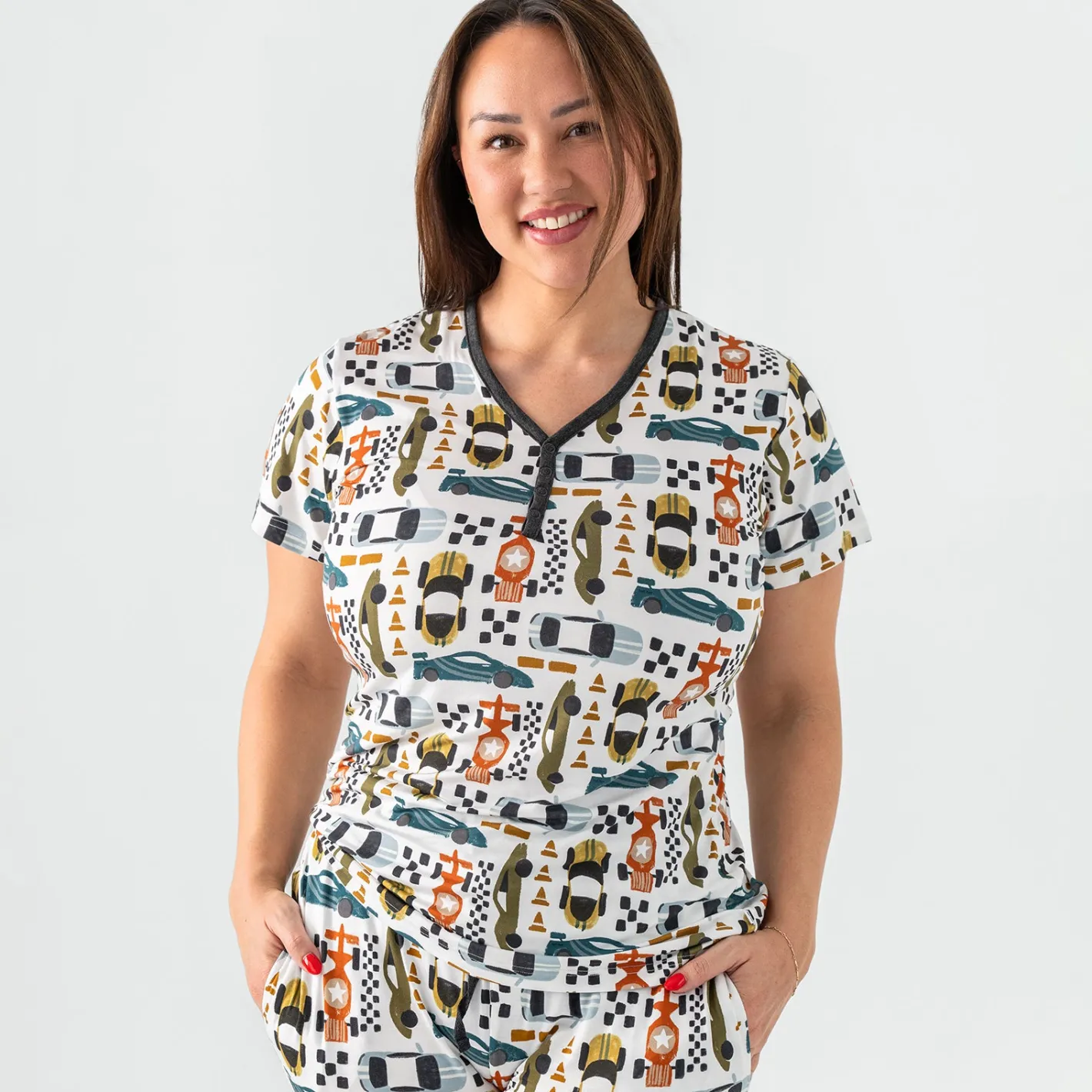 Mommy & Me|Mommy & Me<Little Sleepies Women's Short Sleeve Pajama Top Fast Lane
