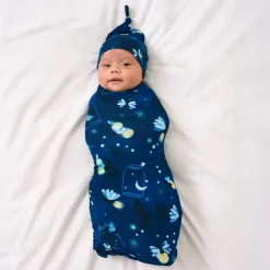 Layette|Swaddles<Little Sleepies Swaddle & Hat Set Firefly Glow