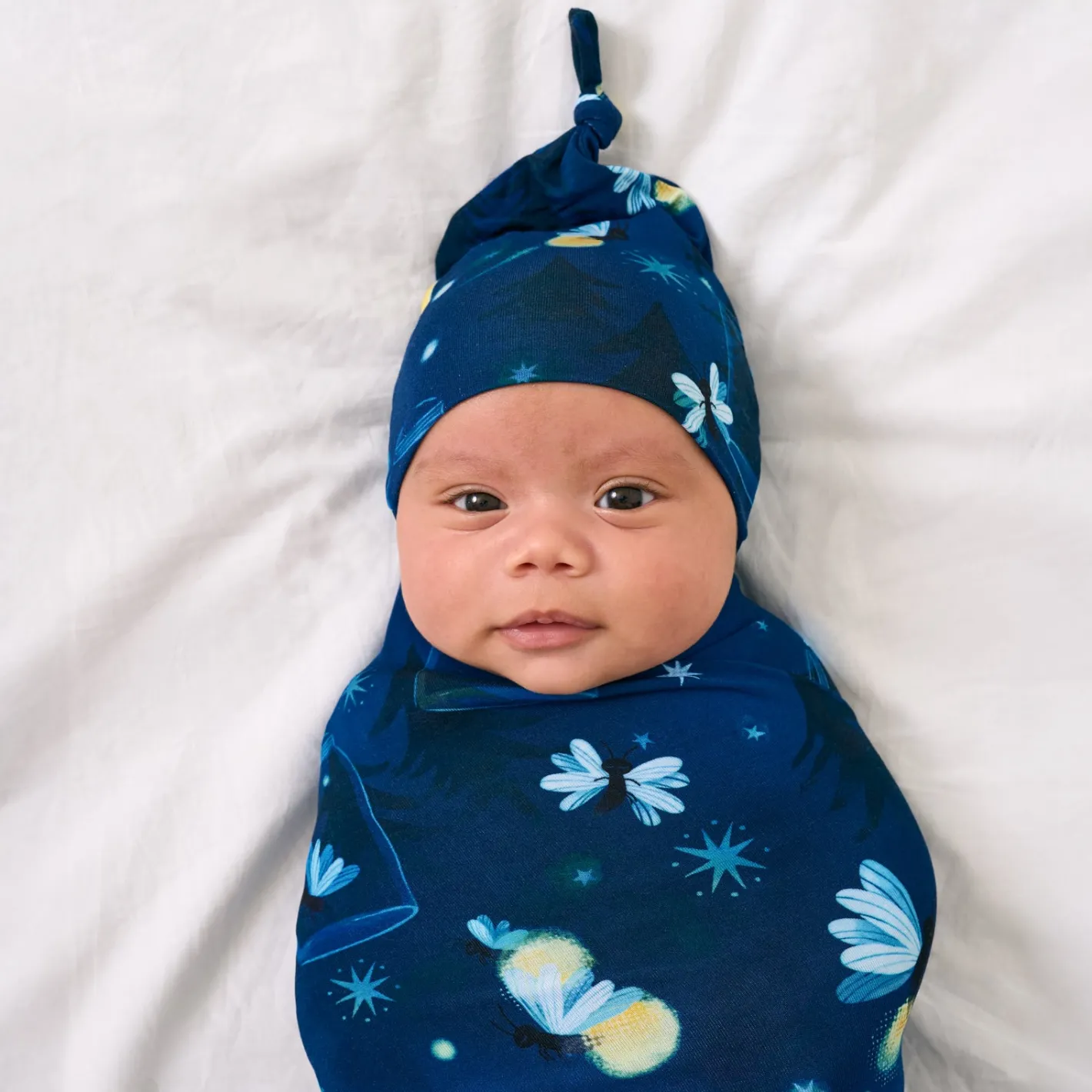 Layette|Swaddles<Little Sleepies Swaddle & Hat Set Firefly Glow