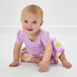 Bamboo Baby Clothes|Bodysuits<Little Sleepies Skater Dress with Bodysuit Flower Power