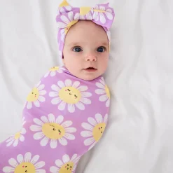 Layette|Swaddles<Little Sleepies Swaddle & Luxe Bow Headband Set Flower Power