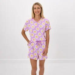 Mommy & Me|Mommy & Me<Little Sleepies Women's Short Sleeve Pajama Top Flower Power