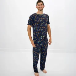 Daddy & Me|Full Family Matching<Little Sleepies Men's Short Sleeve Pajama Top Fossil Quest