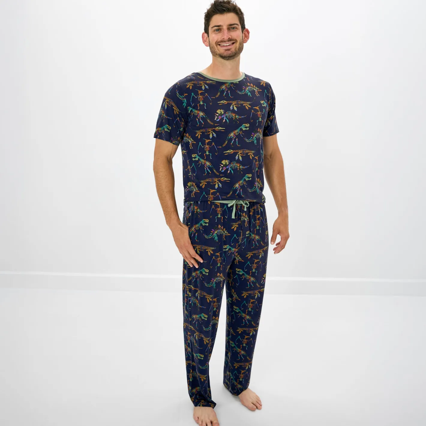 Daddy & Me|Full Family Matching<Little Sleepies Men's Short Sleeve Pajama Top Fossil Quest