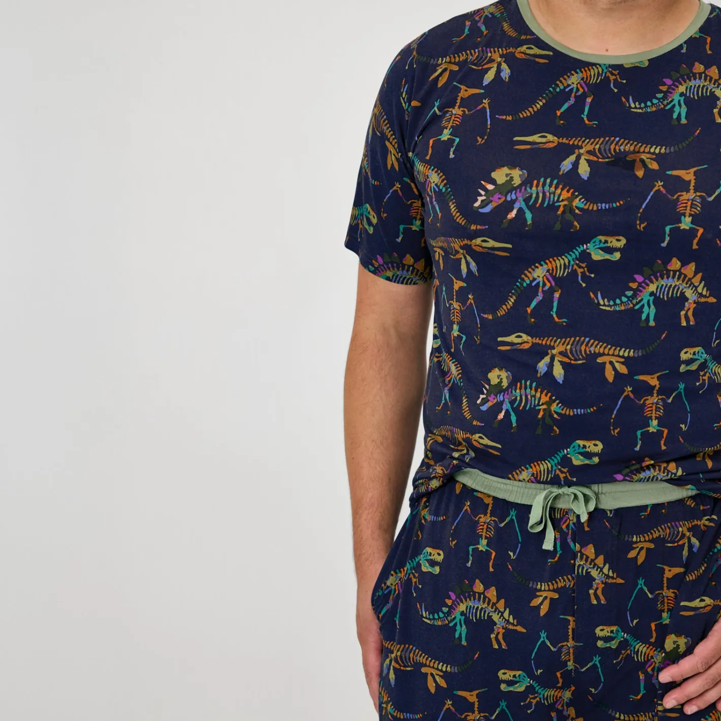 Daddy & Me|Full Family Matching<Little Sleepies Men's Short Sleeve Pajama Top Fossil Quest