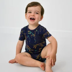 Bamboo Baby Clothes|Rompers<Little Sleepies Pocket Shorty Romper Fossil Quest