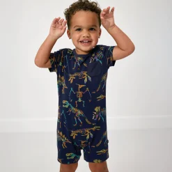 Bamboo Baby Clothes|Rompers<Little Sleepies Pocket Shorty Romper Fossil Quest