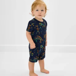 Bamboo Baby Clothes|Rompers<Little Sleepies Pocket Shorty Romper Fossil Quest