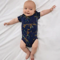 Bamboo Baby Clothes|Bodysuits<Little Sleepies Pocket Bodysuit Fossil Quest