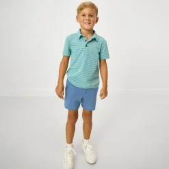 Tops & Tees|Tops & Tees<Little Sleepies Polo Shirt Fresh Green Heather Stripes