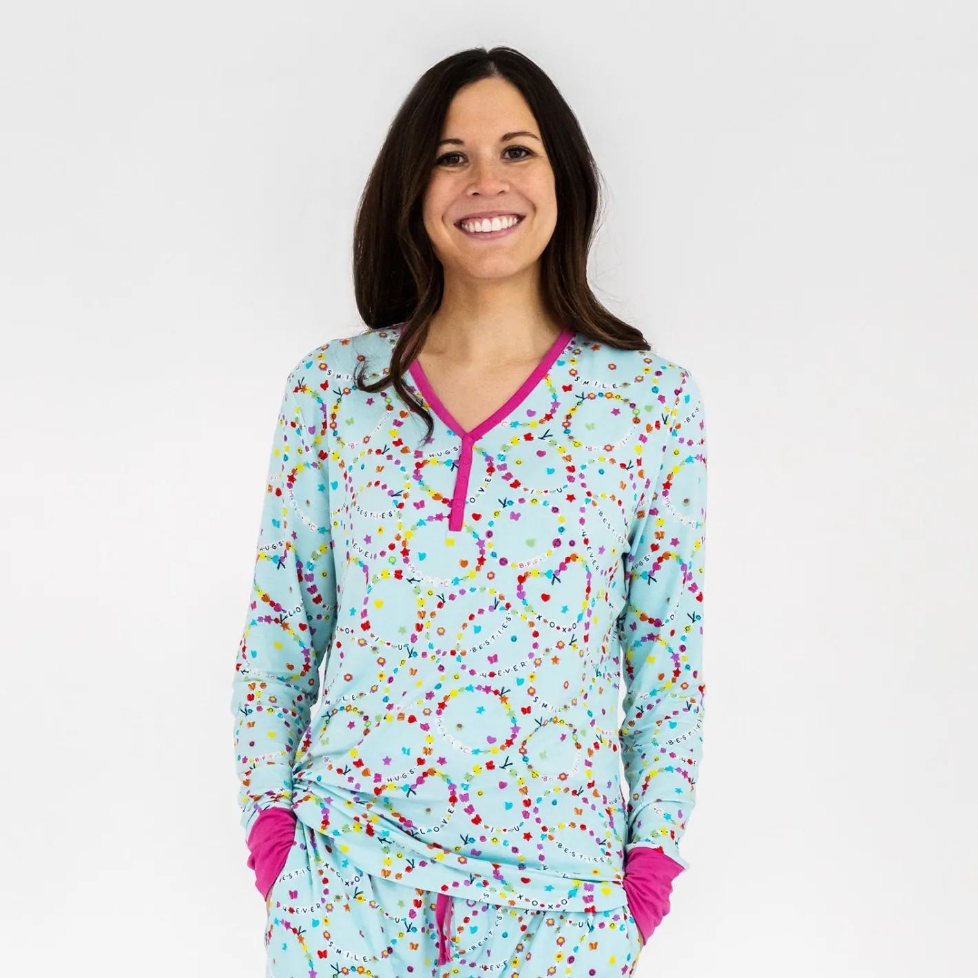 Mommy & Me|Mommy & Me<Little Sleepies Women's Pajama Top Friends Forever